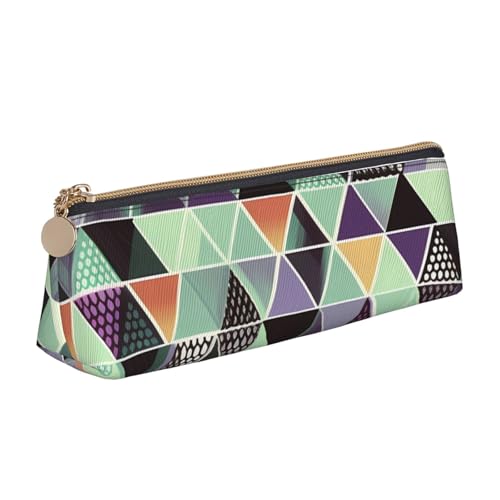 AMREWQYL Federmäppchen aus Leder mit geometrischem Dreieck, tragbare Schreibwaren-Tasche von AMREWQYL