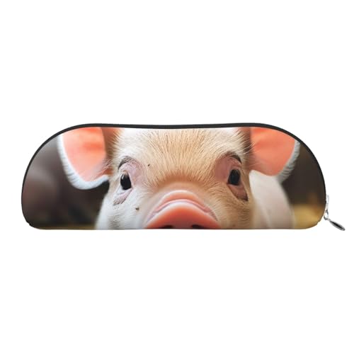 AMREWQYL Federmäppchen aus Leder mit niedlichem Schweinchen-Motiv, tragbare Schreibwaren-Tasche von AMREWQYL