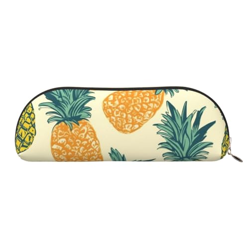 AMREWQYL Federmäppchen mit Ananas-Muster, bedrucktes Federmäppchen, Leder-Federmäppchen, tragbare Schreibwaren-Tasche von AMREWQYL