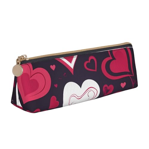 AMREWQYL Federmäppchen mit Aufschrift "Happy Valentine's Day", bedrucktes Leder-Federmäppchen, tragbare Schreibwar von AMREWQYL