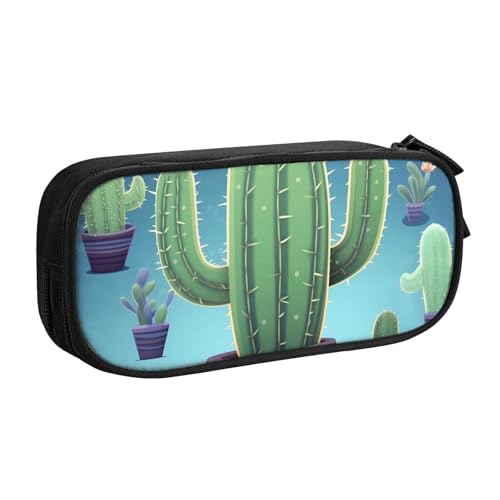AMREWQYL Federmäppchen mit Kaktus-Aufdruck, Federmäppchen, Schreibwaren-Aufbewahrungsbox von AMREWQYL