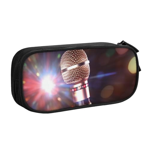 AMREWQYL Federmäppchen mit Karaoke-Mikrofon, bedrucktes Federmäppchen, Schreibwaren-Aufbewahrungsbox von AMREWQYL