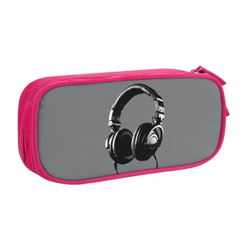 AMREWQYL Federmäppchen mit Kopfhörer-Aufdruck, Federmäppchen, Schreibwaren-Aufbewahrungsbox von AMREWQYL