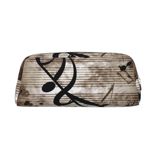 AMREWQYL Federmäppchen mit Musiknoten-Motiv, 3D-Leder, mit Reißverschluss von AMREWQYL