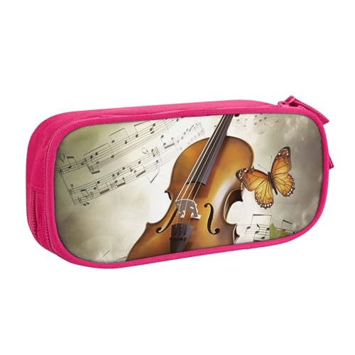 AMREWQYL Federmäppchen mit Schmetterlings- und Cello-Aufdruck, Federmäppchen, Schreibwaren-Aufbewahrungsbox von AMREWQYL