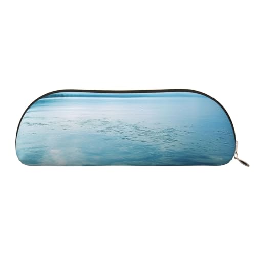 AMREWQYL Federmäppchen mit Seewasserdruck, Leder-Federmäppchen, tragbare Schreibwaren-Tasche von AMREWQYL