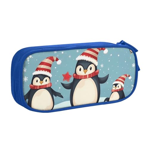 AMREWQYL Federmäppchen mit Weihnachts-Pinguin-Motiv, bedrucktes Federmäppchen, Schreibwaren-Aufbewahrungsbox von AMREWQYL