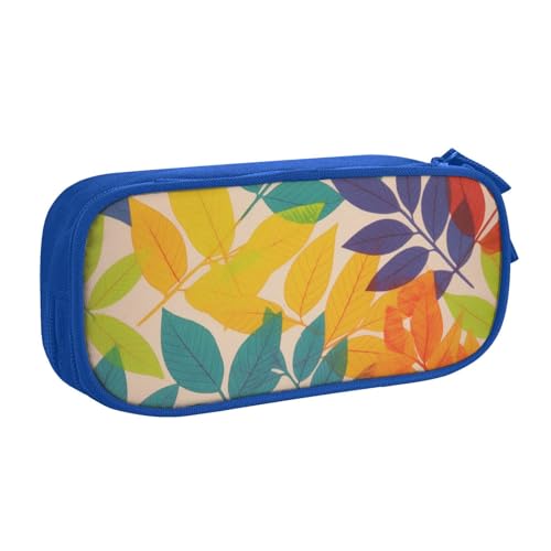 AMREWQYL Federmäppchen mit mehrfarbigen Blättern bedruckt, Federmäppchen, Schreibwaren-Aufbewahrungsbox von AMREWQYL