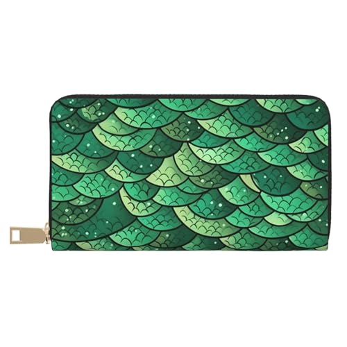 AMREWQYL Green Fish Printed Leather Wallet Women Travel Wallet Credit Card Wallet, Weiss/opulenter Garten, Einheitsgröße von AMREWQYL