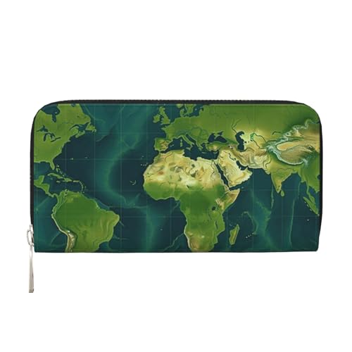 AMREWQYL Green Map Pattern Printed Leather Hand Wallet Women Travel Wallet Credit Card Wallet, Schwarz, Einheitsgröße AMREWQYL Green Map Pattern Printed Leather Hand Wallet Women Travel Wallet Credit Card Wallet, Schwarz, Einheitsgröße von AMREWQYL