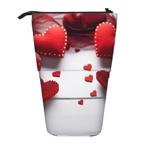 AMREWQYL Handgefertigte Teleskop-Aufbewahrungstasche mit roten Herzen von AMREWQYL