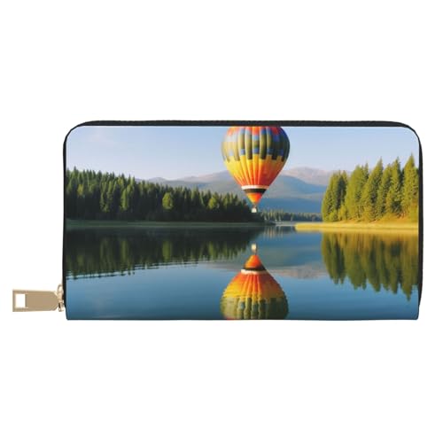 AMREWQYL Hot Balloon Above The Calm Lake Printed Leather Wallet Women Travel Wallet Credit Card Wallet, Weiss/opulenter Garten, Einheitsgröße AMREWQYL Hot Balloon Above The Calm Lake Printed Leather Wallet Women Travel Wallet Credit Card Wallet, Weiss/opulenter Garten, Einheitsgröße von AMREWQYL