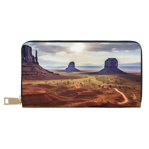 AMREWQYL Landscape of Monument Valley Printed Leather Wallet Women Travel Wallet Credit Card Wallet, Weiss/opulenter Garten, Einheitsgröße von AMREWQYL