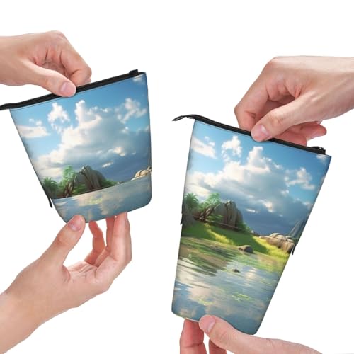 AMREWQYL Landschaft3 bedruckte Teleskop-Aufbewahrungstasche für Bleistifte von AMREWQYL