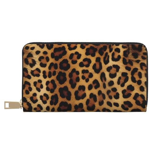 AMREWQYL Leopard Skin Printed Leather Wallet Women Travel Wallet Credit Card Wallet, Weiss/opulenter Garten, Einheitsgröße von AMREWQYL