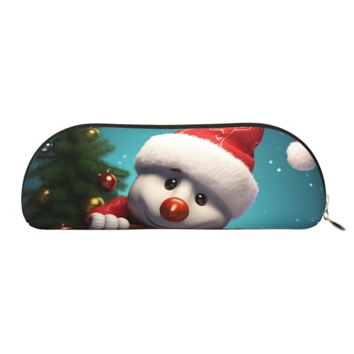 AMREWQYL Lustiges Federmäppchen mit Weihnachtsmotiv, aus Leder, tragbares Schreibwarenetui von AMREWQYL