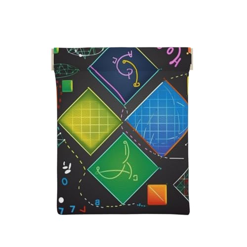 AMREWQYL Math-Quiz bedrucktes Leder-Münzetui mit Druckknopf, tragbare Münztasche, Weiss/opulenter Garten, Einheitsgröße, Münzgeldbörse von AMREWQYL