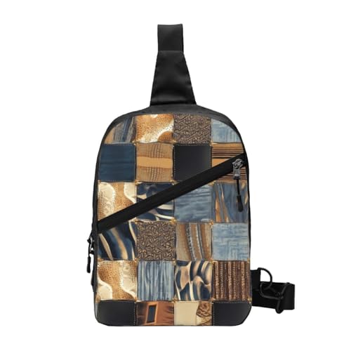AMREWQYL Messenger-Tasche mit Denim-Patchwork-Aufdruck von AMREWQYL