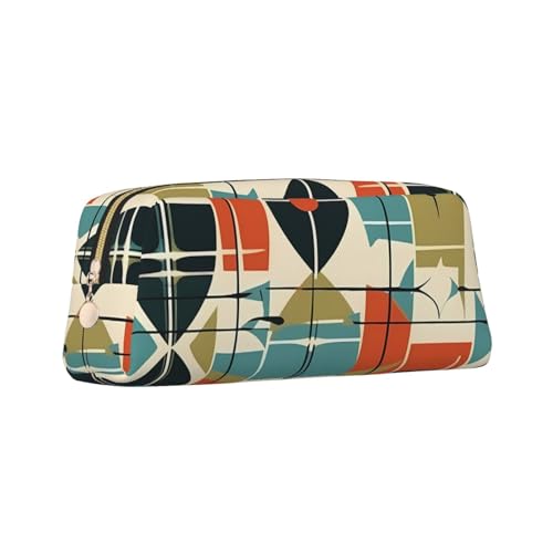 AMREWQYL Modernes Federmäppchen aus der Mitte des Jahrhunderts mit 3D-Lederreißverschluss von AMREWQYL