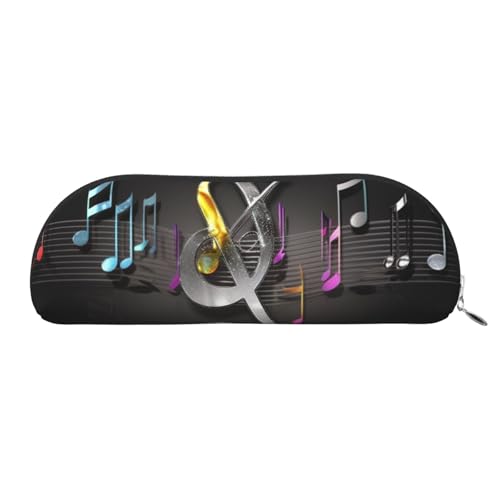 AMREWQYL Music Note2 Federmäppchen, bedruckt, Leder, Stifteetui, tragbare Schreibwaren-Tasche von AMREWQYL
