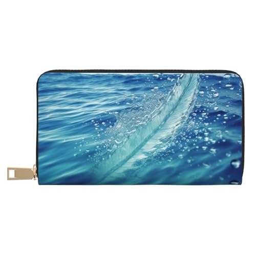AMREWQYL Ocean Water Printed Leather Wallet Women Travel Wallet Credit Card Wallet, Weiss/opulenter Garten, Einheitsgröße von AMREWQYL