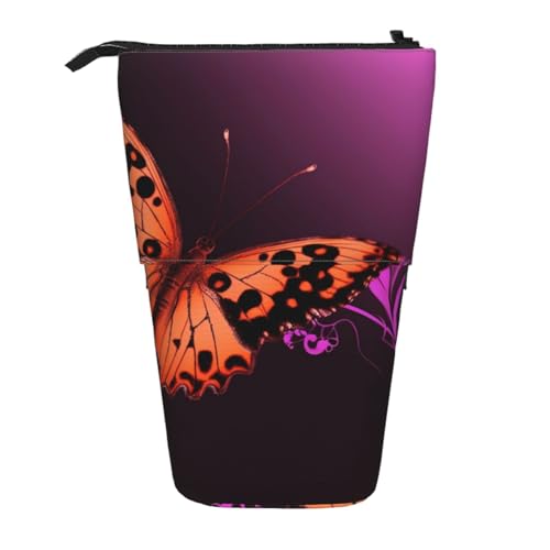 AMREWQYL Schöne Teleskop-Aufbewahrungstasche mit Schmetterlingsdruck von AMREWQYL