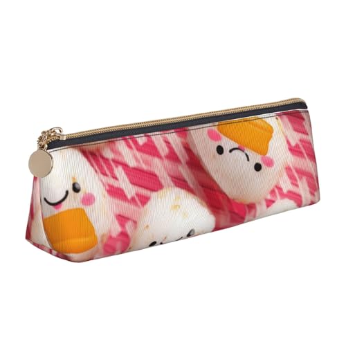 AMREWQYL Schönes Federmäppchen aus Leder mit Reisball-Motiv, tragbare Schreibwaren-Tasche von AMREWQYL