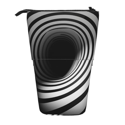 AMREWQYL Schwarz-weiß bedruckte Bleistift-Teleskop-Aufbewahrungstasche von AMREWQYL