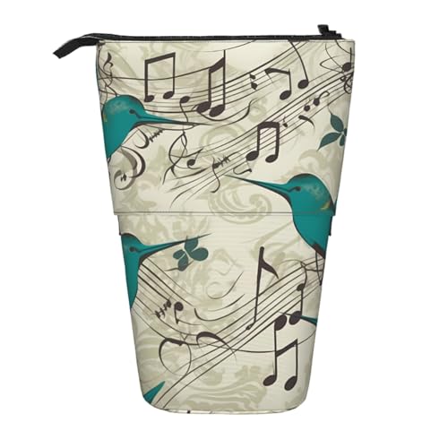 AMREWQYL Teleskop-Aufbewahrungstasche für Bleistift, Motiv "Vögel", Blaugrün von AMREWQYL