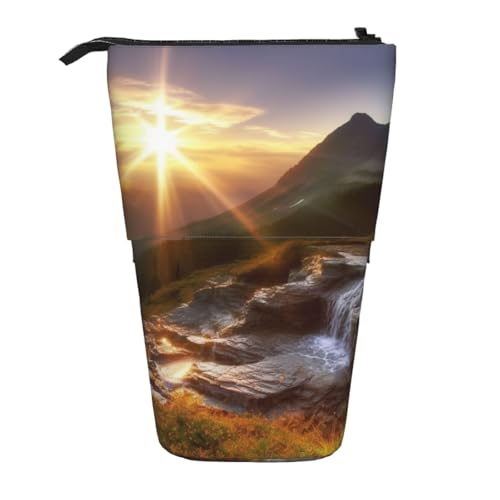 AMREWQYL Teleskop-Aufbewahrungstasche für Bleistifte, Motiv: Berg, Sonnenaufgang, Landschaft von AMREWQYL