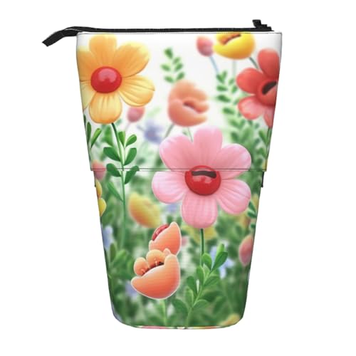 AMREWQYL Teleskop-Aufbewahrungstasche mit Aufdruck "Happy Flower" von AMREWQYL