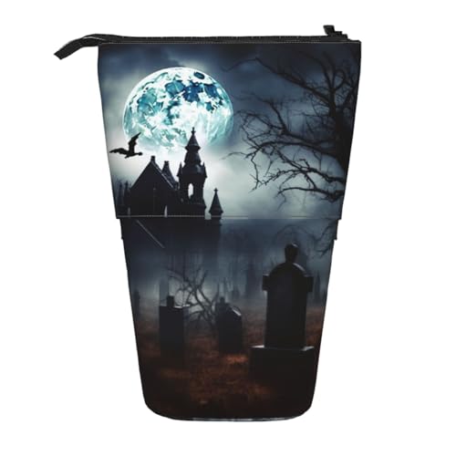 AMREWQYL Teleskop-Aufbewahrungstasche mit Gothic-Aufdruck "Happy Halloween" von AMREWQYL