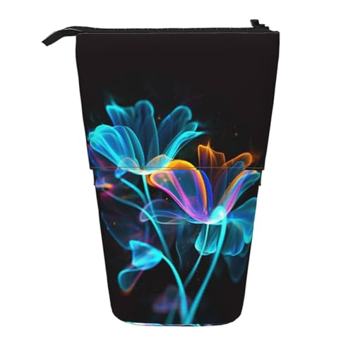 AMREWQYL Teleskop-Aufbewahrungstasche mit Neonblumen-Motiv von AMREWQYL