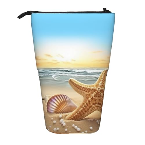 AMREWQYL Teleskop-Aufbewahrungstasche mit Strand-Seestern-Motiv von AMREWQYL