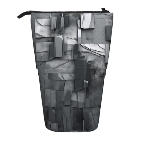 AMREWQYL Teleskop-Aufbewahrungstasche mit abstraktem grauem Druck von AMREWQYL