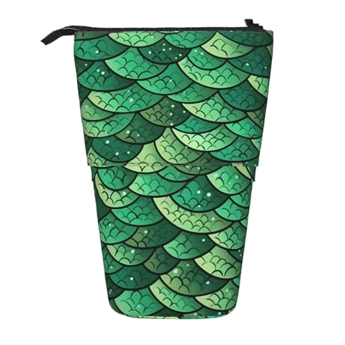 AMREWQYL Teleskop-Aufbewahrungstasche mit grünem Fischmotiv von AMREWQYL