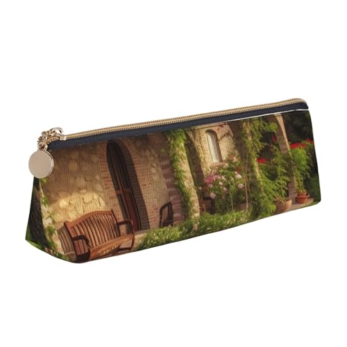 AMREWQYL Wunderschönes bedrucktes Leder-Federmäppchen, tragbare Schreibwaren-Tasche von AMREWQYL