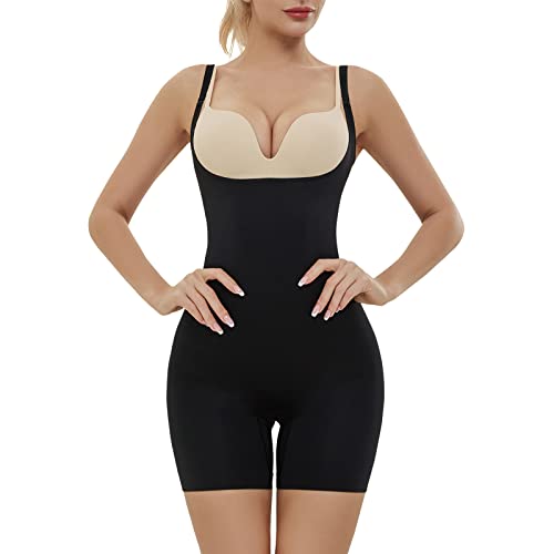 AMRIY Shapewear für Damen, Bauchkontrolle, nahtlos, Bodyshaper, Po-Hebe-Body, Schwarz, Medium von AMRIY