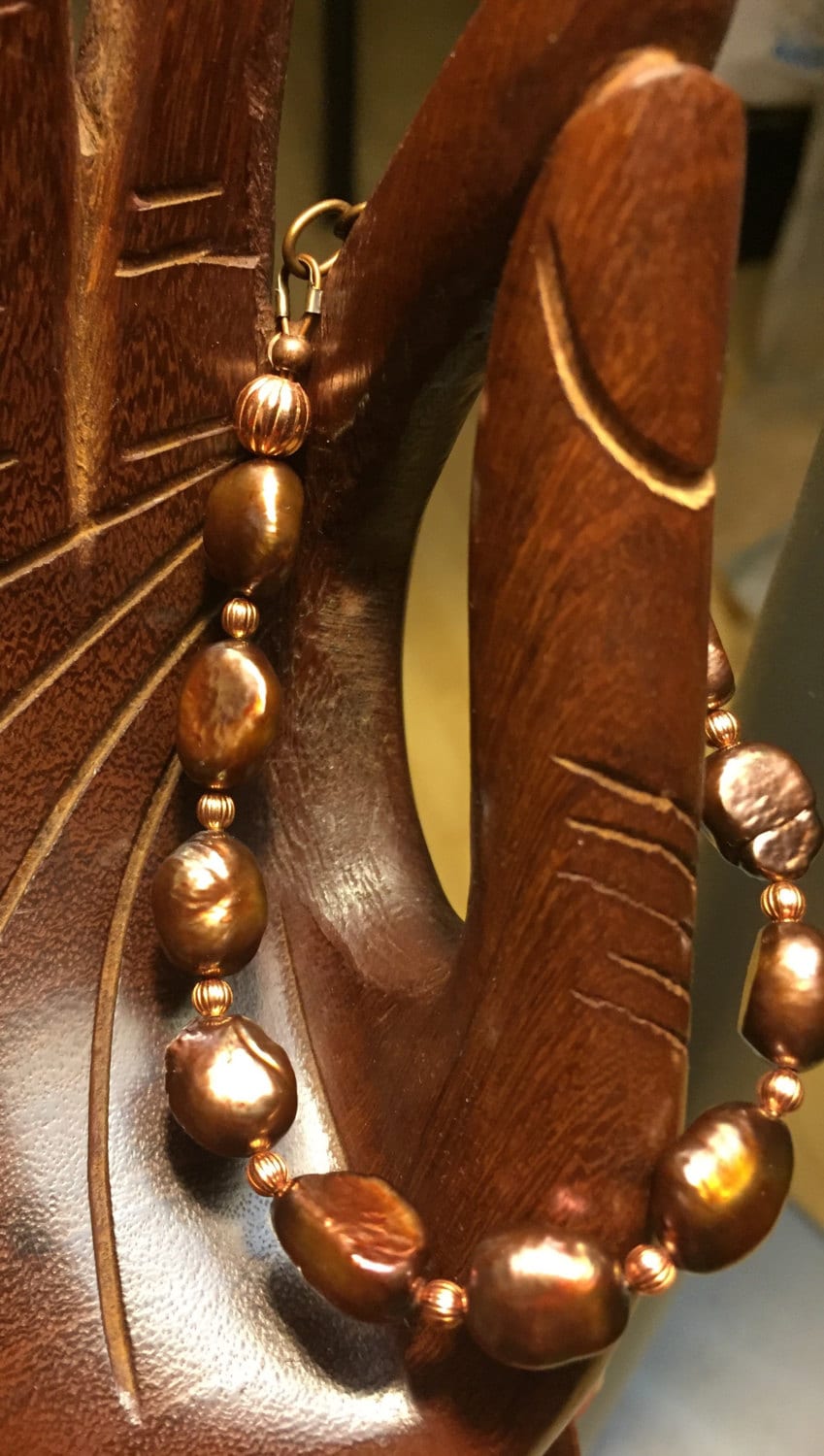 Bronze-Perlen Armband von AMRossJewelry