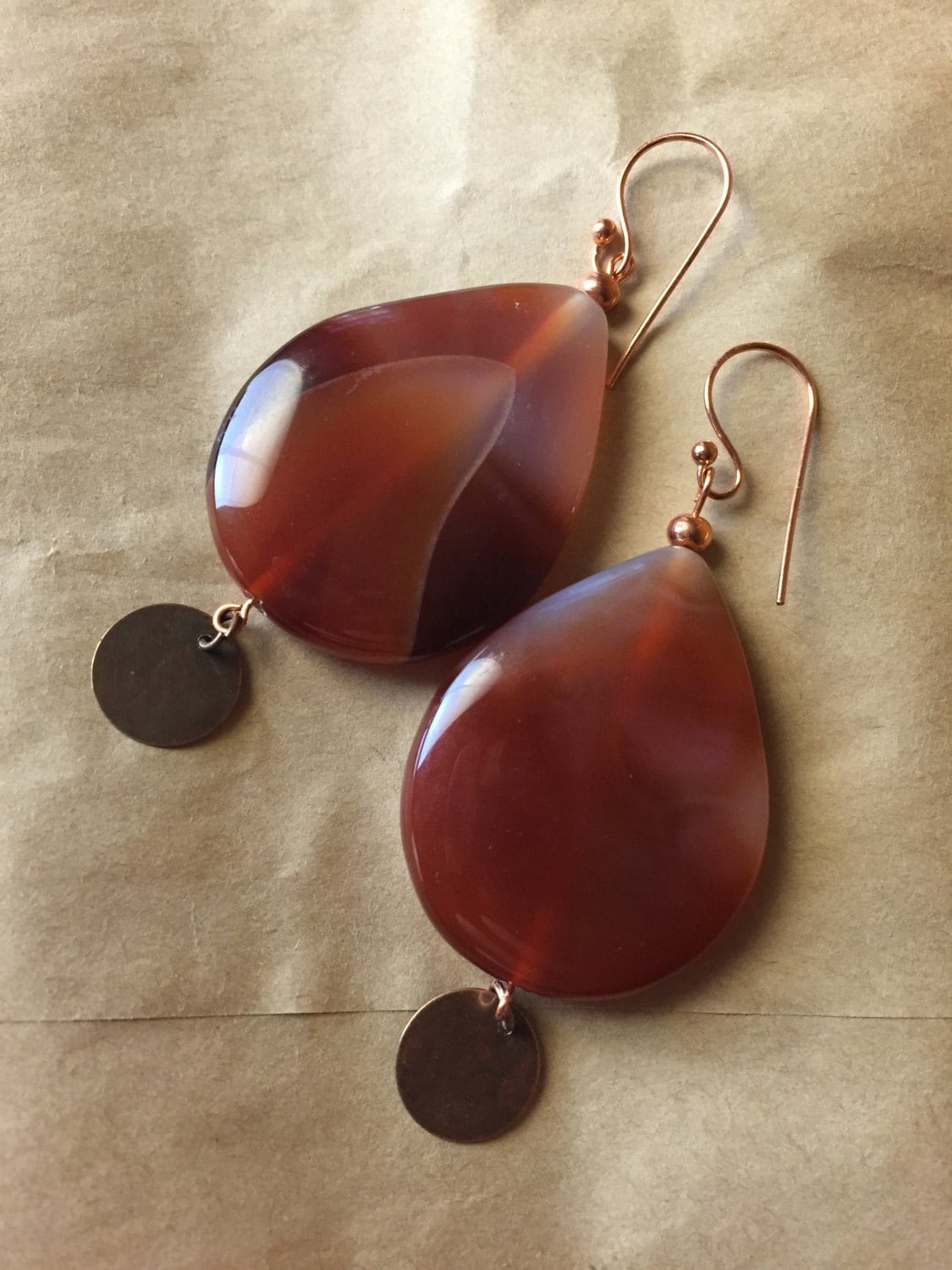 Burnt Orange Und Creme Wirbel Ohrringe Mit Kupfer Erkenntnisse Burnt Orange Und Creme Wirbel Ohrringe Mit Kupfer Erkenntnisse von AMRossJewelry