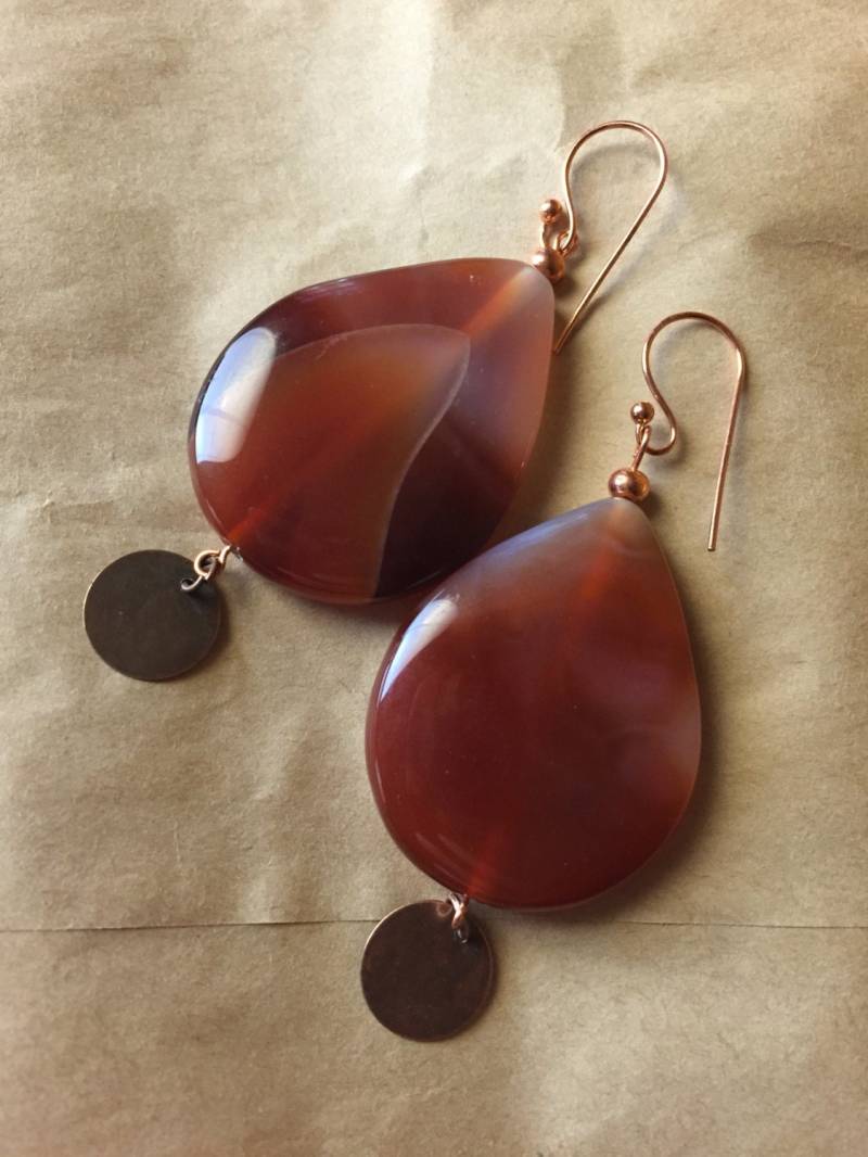 Burnt Orange Und Creme Wirbel Ohrringe Mit Kupfer Erkenntnisse Burnt Orange Und Creme Wirbel Ohrringe Mit Kupfer Erkenntnisse von AMRossJewelry