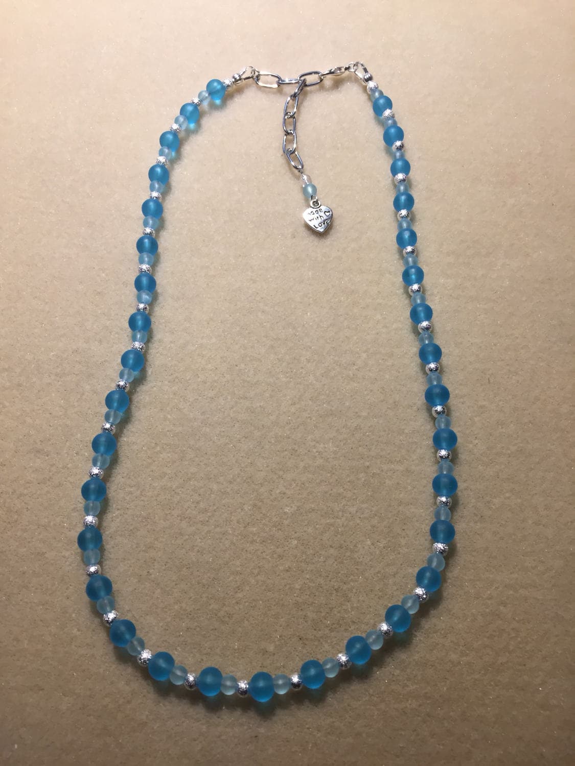 Dunkel Und Hell Blau Seeglas Perlenkette Dunkel Und Hell Blau Seeglas Perlenkette von AMRossJewelry