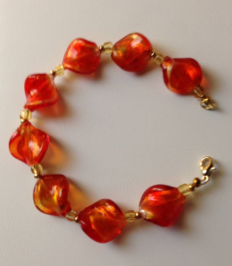 Feuer Orange Armband Feuer Orange Armband von AMRossJewelry