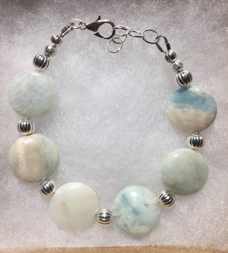 Große Scheibe Aquamarin Armband Große Scheibe Aquamarin Armband von AMRossJewelry