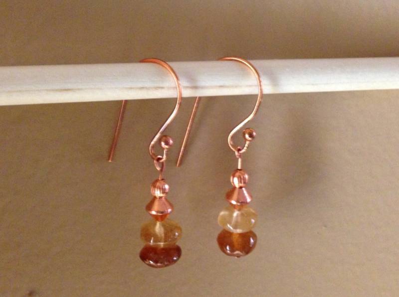 Kupfer & Gelb Granat Ohrringe Kupfer & Gelb Granat Ohrringe von AMRossJewelry