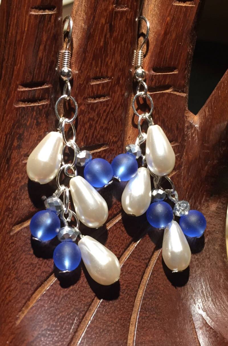 Perle Und Seeglas Ohrringe Perle Und Seeglas Ohrringe von AMRossJewelry