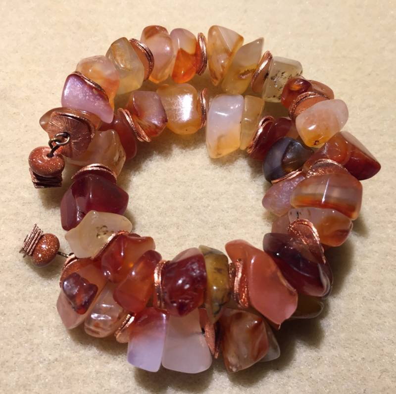 Roten Chip Achatarmband Roten Chip Achatarmband von AMRossJewelry