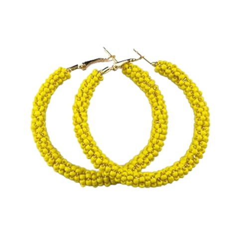 AMSLSIU 1 Paar Boho Perlenohrringe Vintage Stil Runde Glas Mehrfarbige Ohrtropfen Ohr Mode Accessoire Valentinstag, Gelb/6CM AMSLSIU 1 Paar Boho Perlenohrringe Vintage Stil Runde Glas Mehrfarbige Ohrtropfen Ohr Mode Accessoire Valentinstag, Gelb/6CM von AMSLSIU