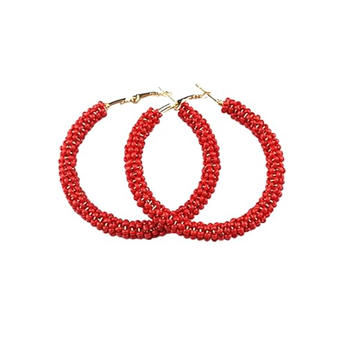 AMSLSIU 1 Paar Boho Perlenohrringe Vintage Stil Runde Glas Mehrfarbige Ohrtropfen Ohr Mode Accessoire Valentinstag, Rot/6CM AMSLSIU 1 Paar Boho Perlenohrringe Vintage Stil Runde Glas Mehrfarbige Ohrtropfen Ohr Mode Accessoire Valentinstag, Rot/6CM von AMSLSIU