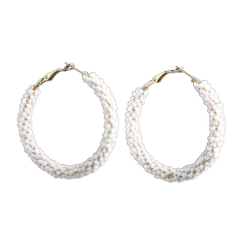 AMSLSIU 1 Paar Boho Perlenohrringe Vintage Stil Runde Glas Mehrfarbige Ohrtropfen Ohr Mode Accessoire Valentinstag, Weiß/5CM AMSLSIU 1 Paar Boho Perlenohrringe Vintage Stil Runde Glas Mehrfarbige Ohrtropfen Ohr Mode Accessoire Valentinstag, Weiß/5CM von AMSLSIU